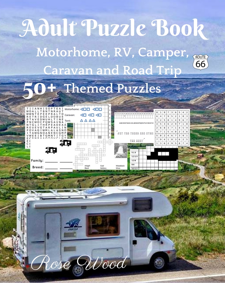 Adult Puzzle Book: 50+ Motorhome, RV, Camper, Caravan and Road Trip Themed Puzzles